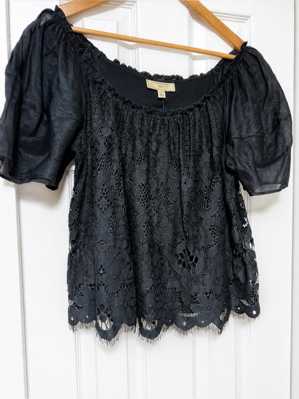 Anthropologie Moulinette Soeurs Messina Lace Puff Sleeve Top NWT M